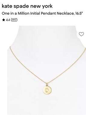 kate spade Gold Initial D Disc Pendant Necklace